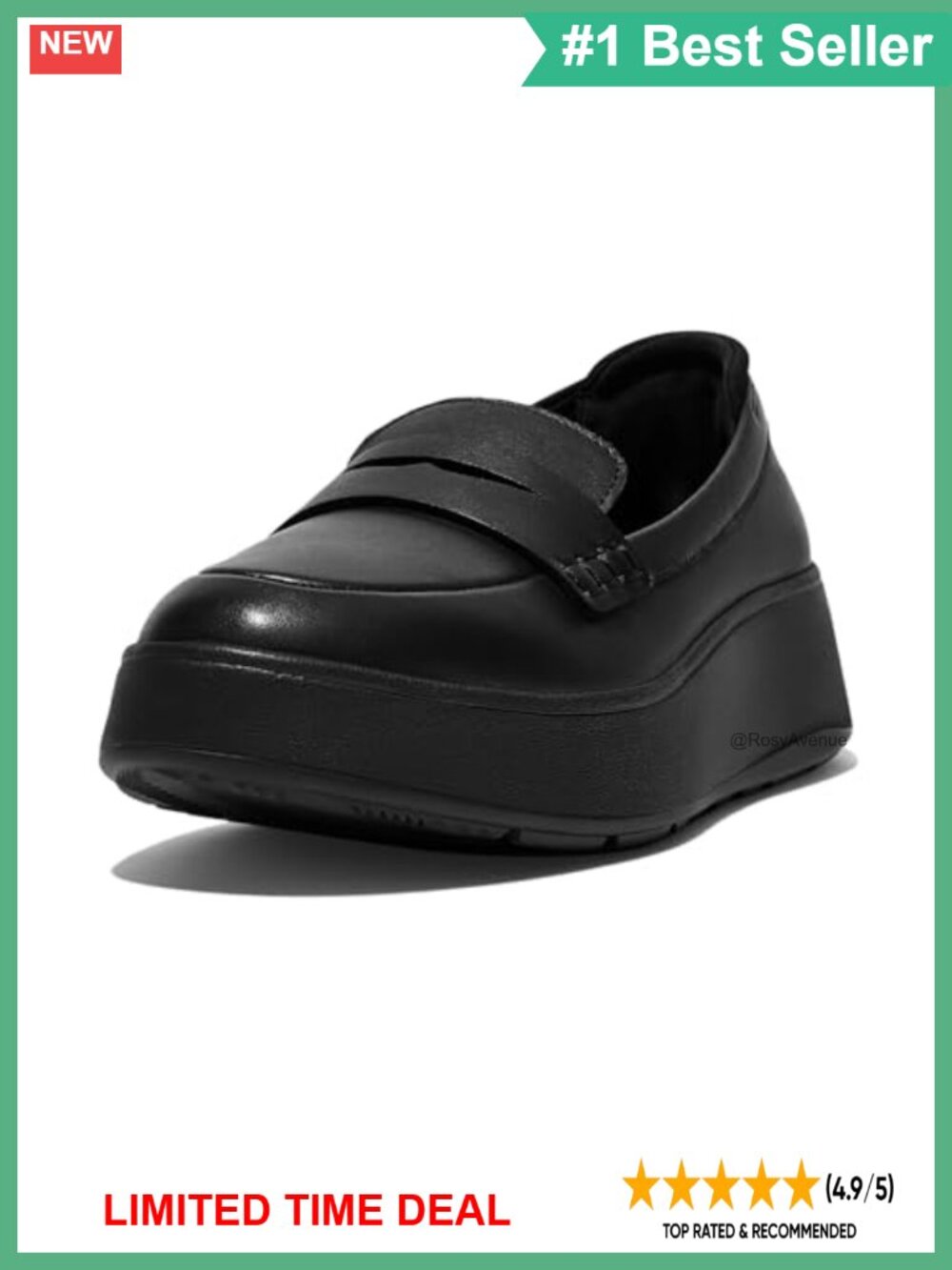 Leather Platform Penny Loafers Slip-On Comfort Shoes